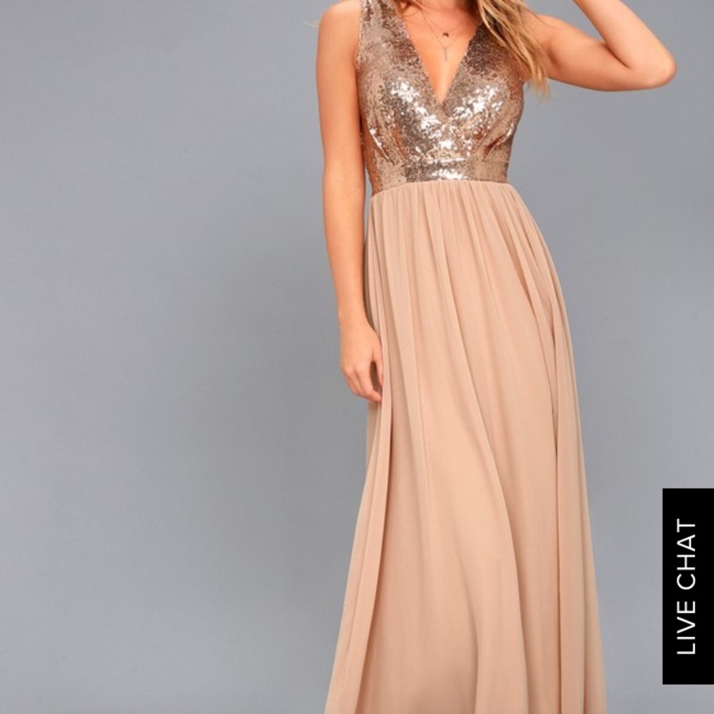 Rose gold sequin Lulus dress